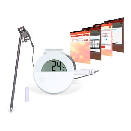 Bel-Art H-B DURAC Bluetooth Stainless Steel Probe Thermometer, -50/300C -58/572F 609105000